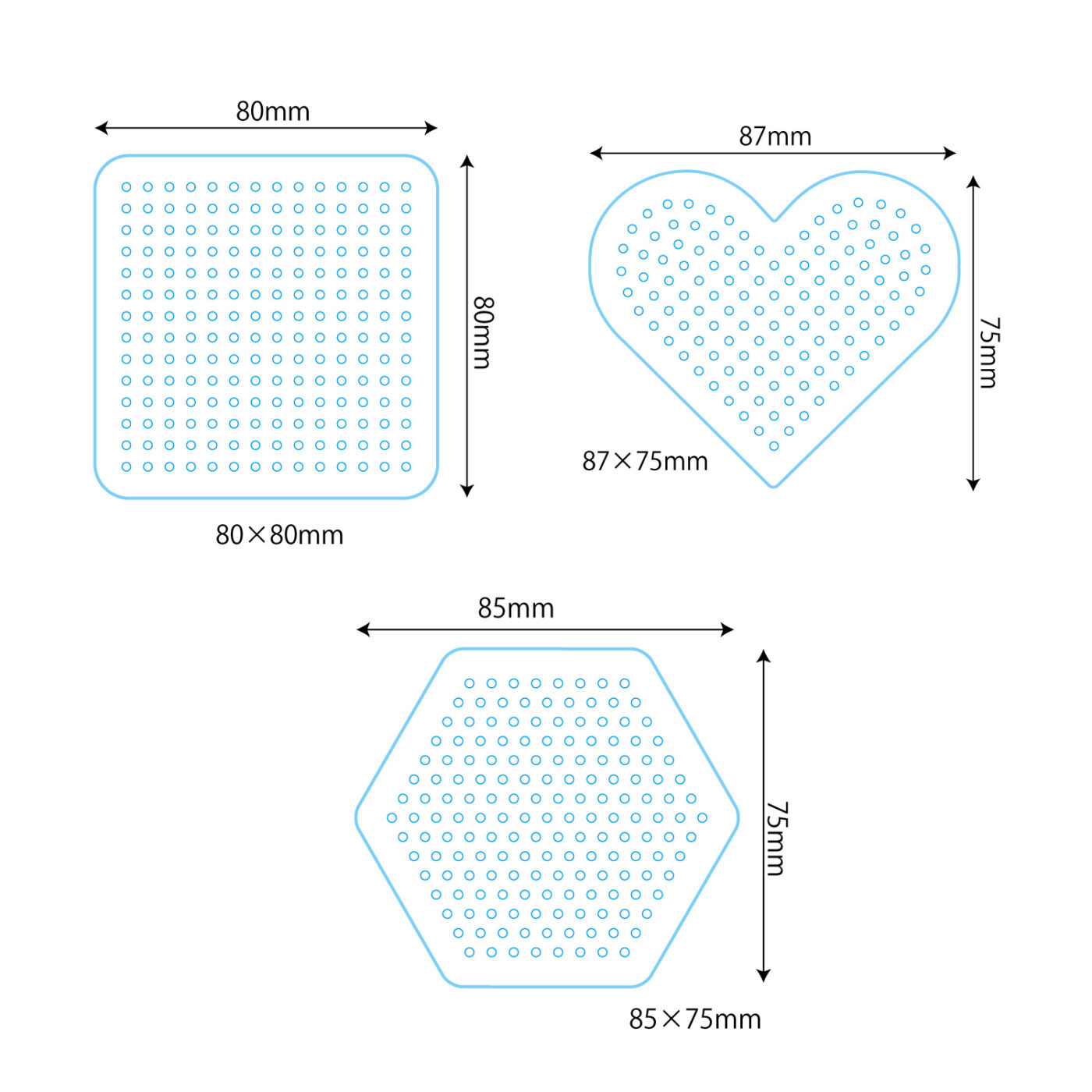 Product image of プレートセット S　四角形と六角形とハート形（透明）3