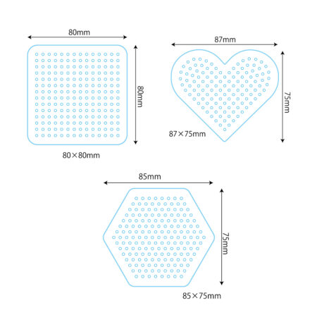 Product image of プレートセット S　四角形と六角形とハート形（透明）3