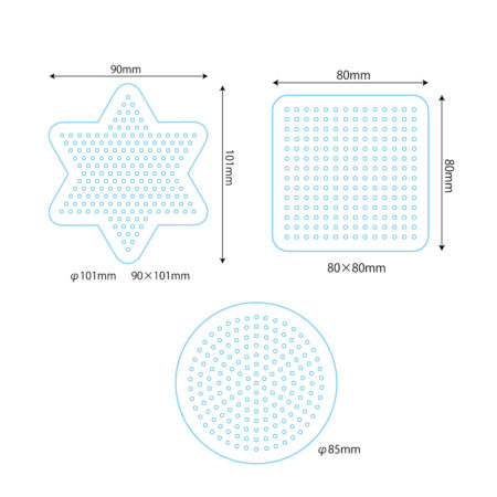 Product image of プレートセット S　四角形と丸形と星形（透明）3